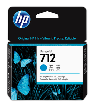 HP Cartucho de Tinta DesignJet 712 cian de 29 ml