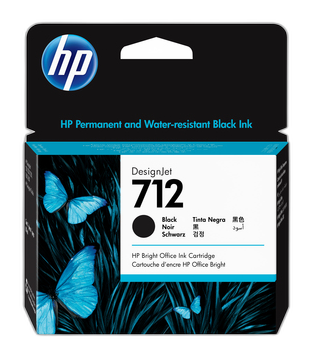 HP Cartucho de Tinta DesignJet 712 negro de 80 ml