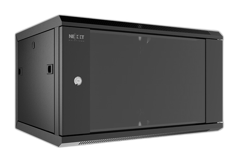 SPCC steel / Tempered glass Wall mount enclosure Black / RAL 9005 4U