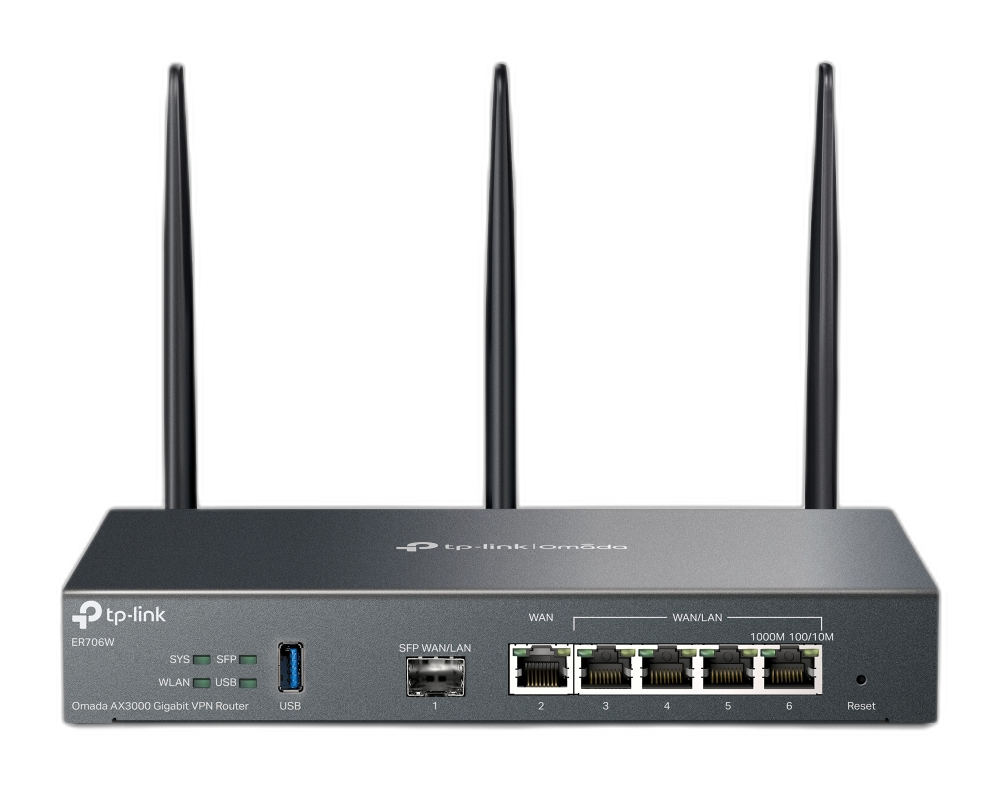 TP-Link Omada ER706W router inalámbrico Gigabit Ethernet Doble banda (2,4 GHz / 5 GHz) Negro