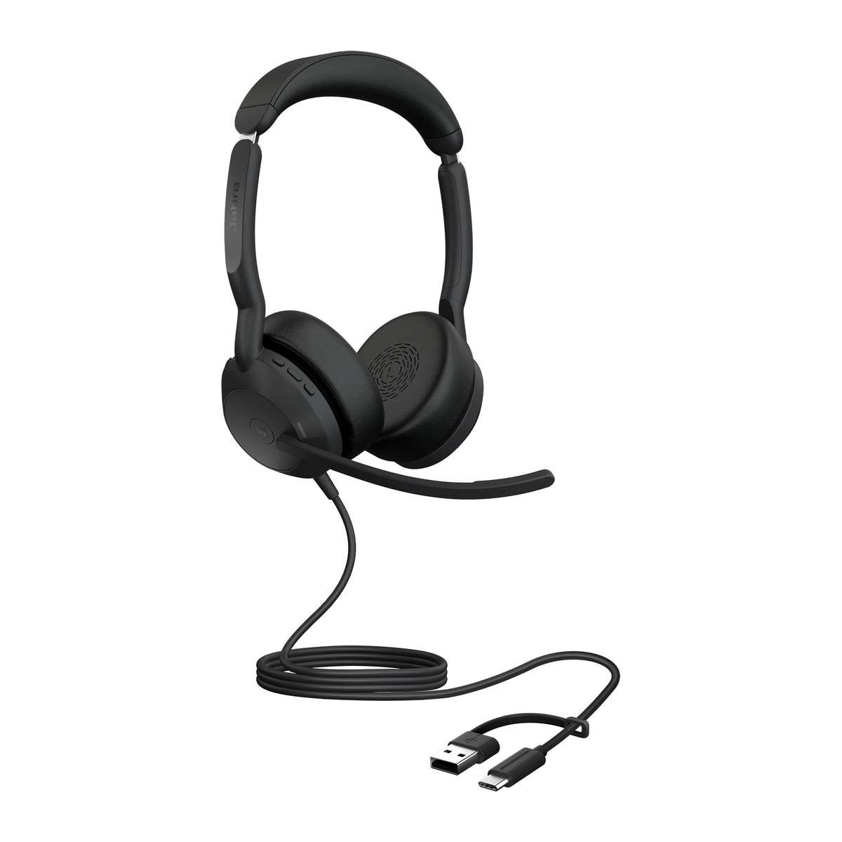 Audífonos con micrófono Jabra Evolve2 50 MS estéreo USB-C/USB-A Negro