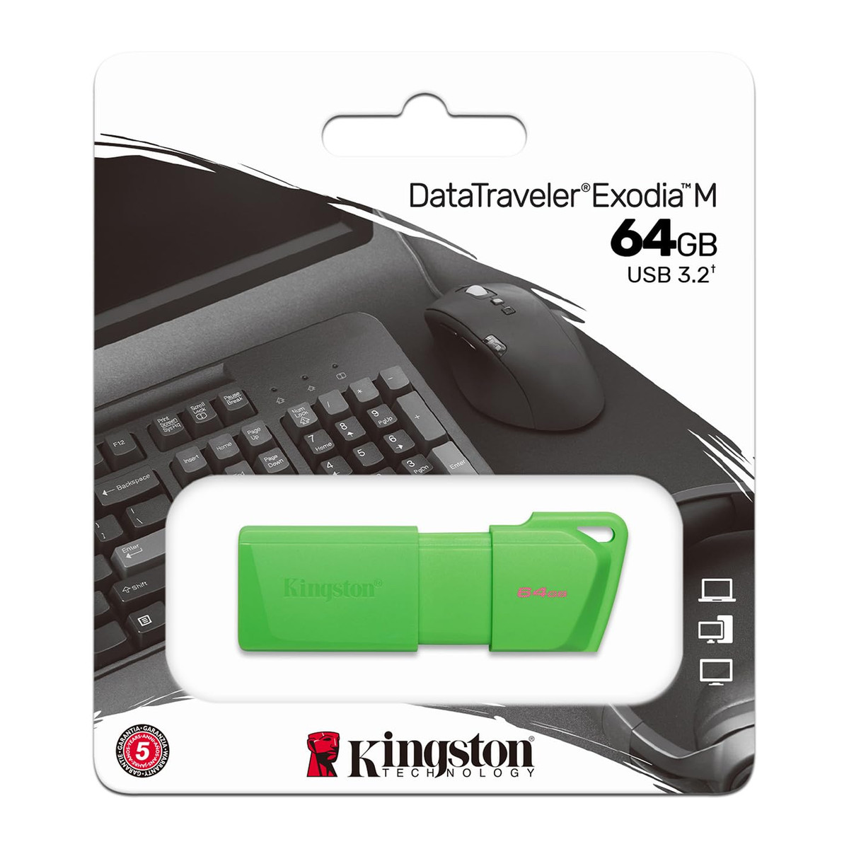 Memoria USB Kingston DataTraveler Exodia M 64GB Verde neón