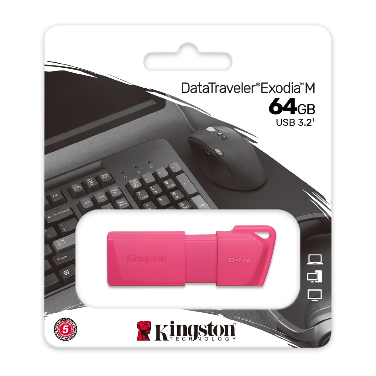 Memoria USB Kingston DataTraveler Exodia M 64GB Rosa neón