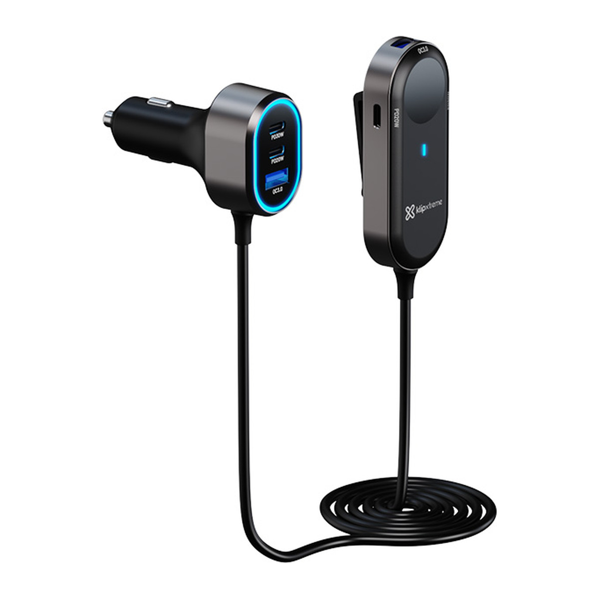 Adaptador de coche Klip Xtreme KCC-100 100W para teléfono y tableta