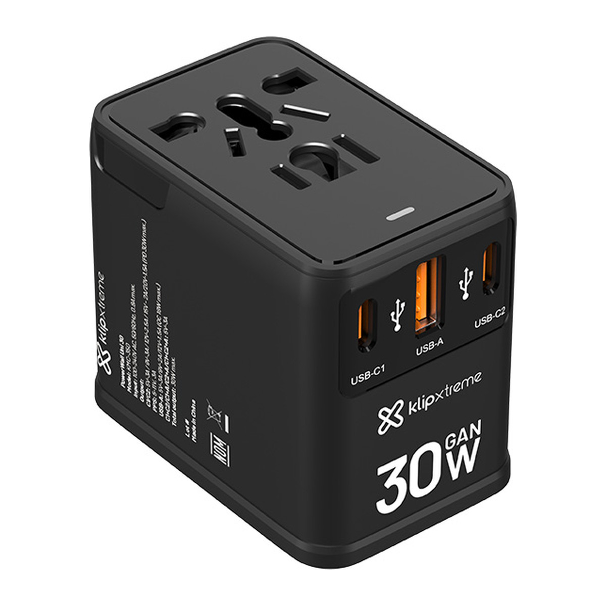 Adaptador de viaje universal Klip Xtreme PowerWall Uni 30 KMC-350 30 W