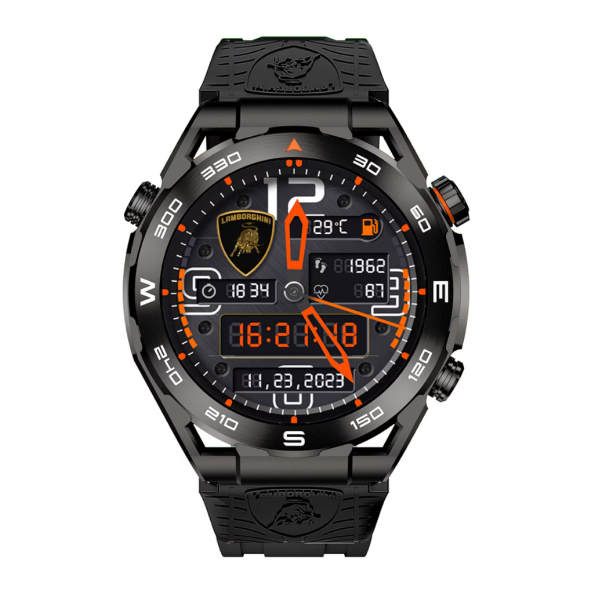 Reloj inteligente Lamborghini Aventador V12 GT Negro
