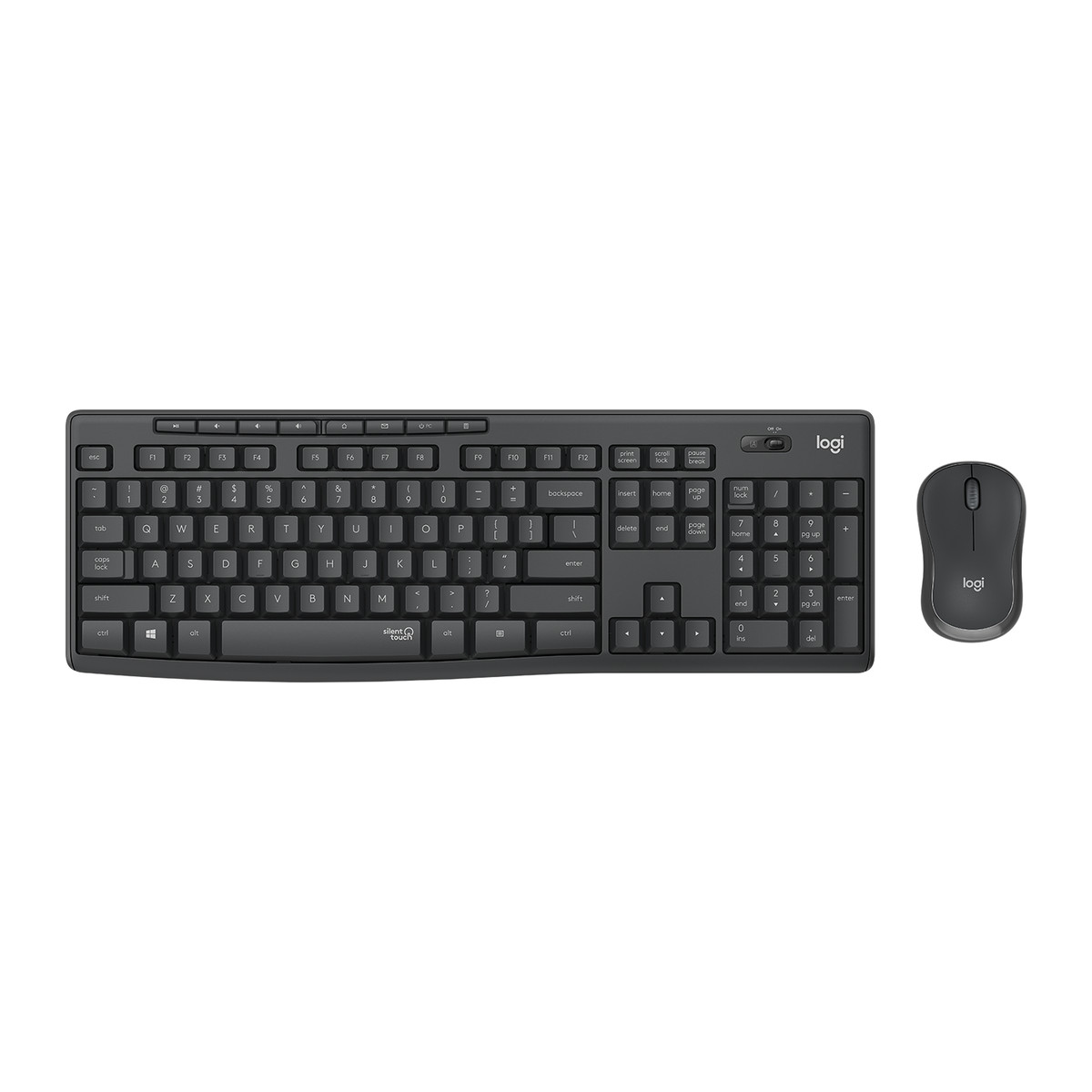 Combo de teclado y mouse inalámbricos Logitech MK295 Silent Grafito