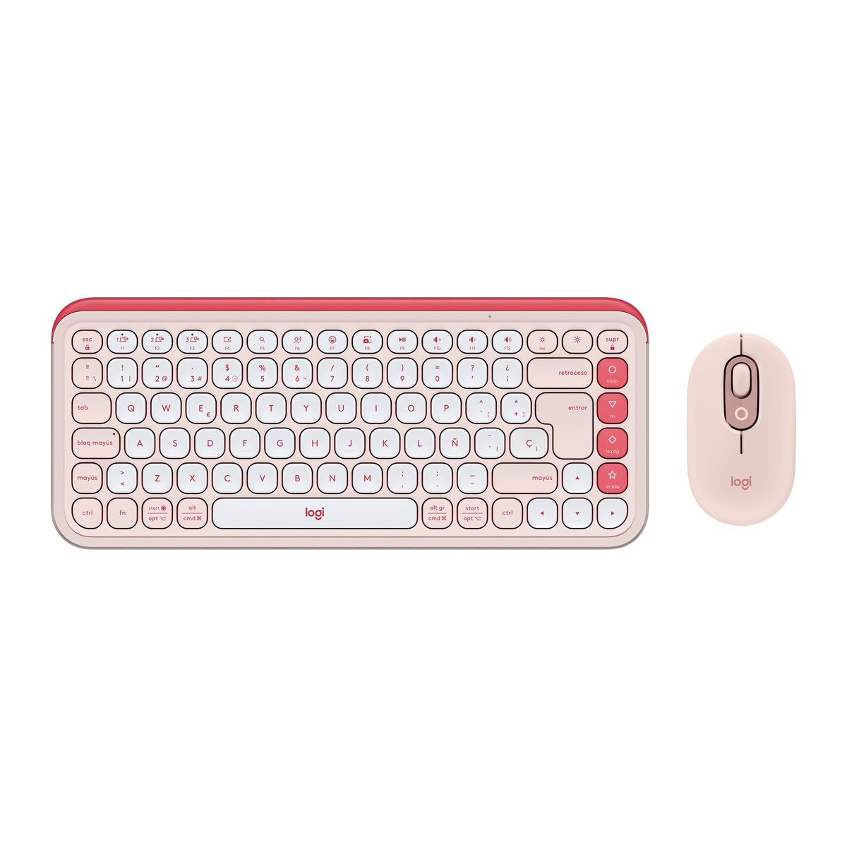 Teclado y mouse inalámbrico Logitech Pop Icon rosa