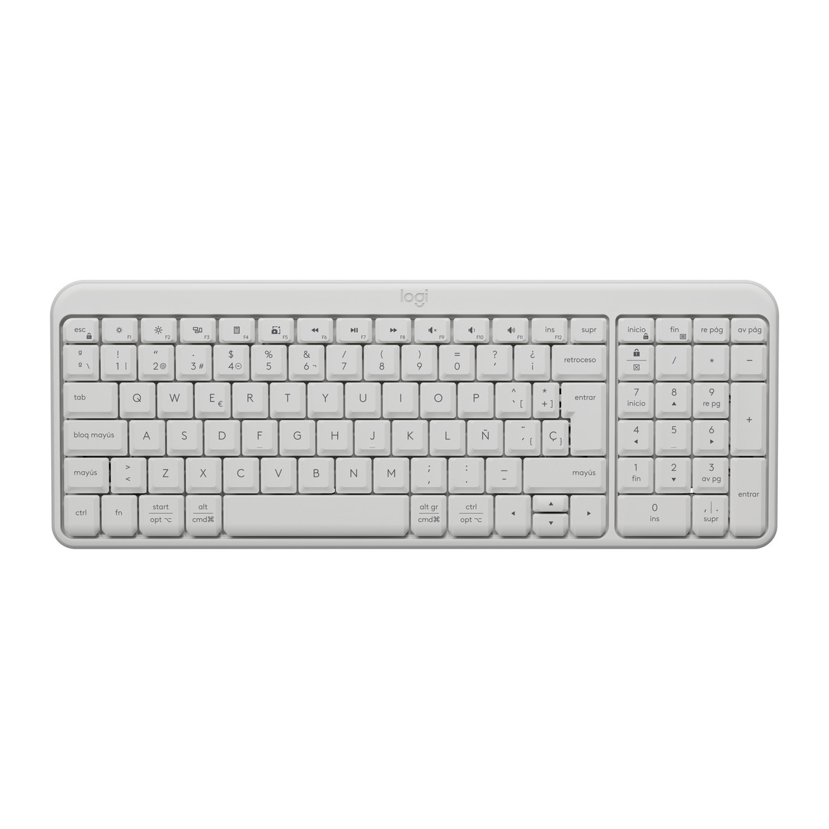 Teclado inalámbrico Logitech K250 compacto Blanco crudo (español)