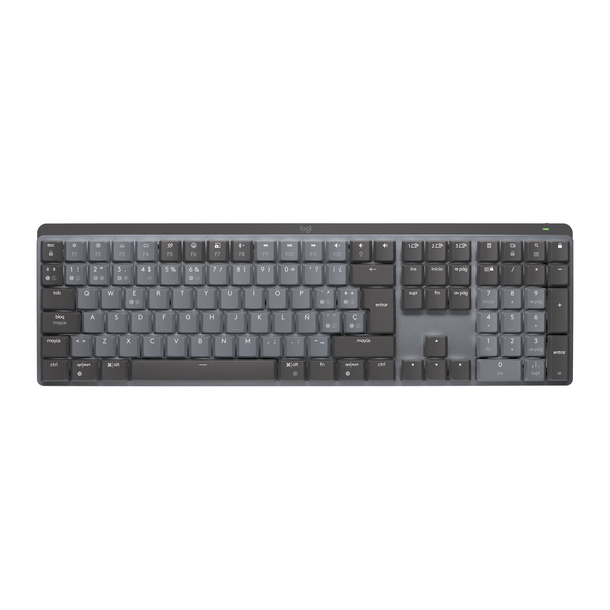 Teclado inalámbrico Logitech MX Mechanical táctil silencioso Grafito (español)