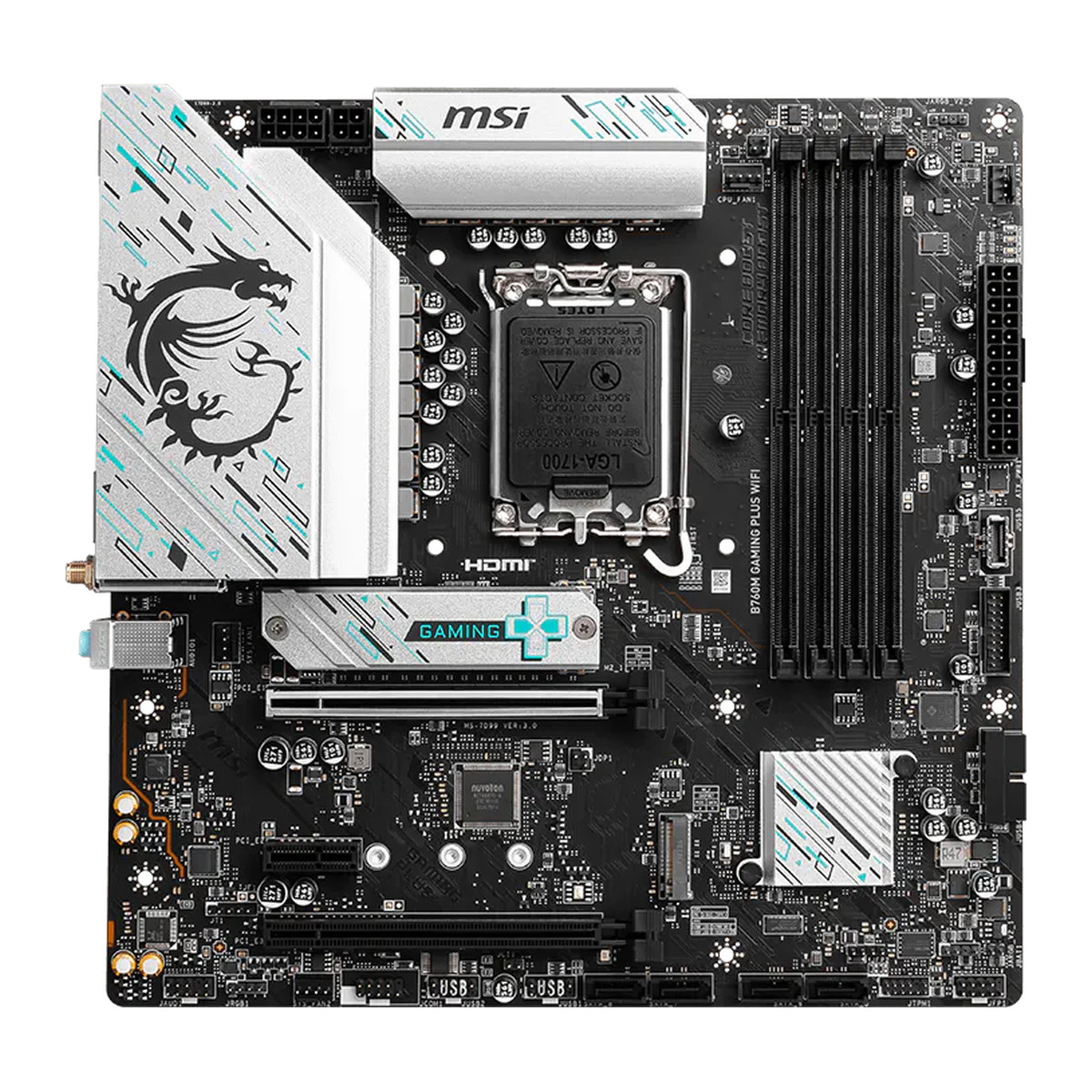 Tarjeta madre MSI B760M GAMING PLUS WIFI micro ATX LGA1700