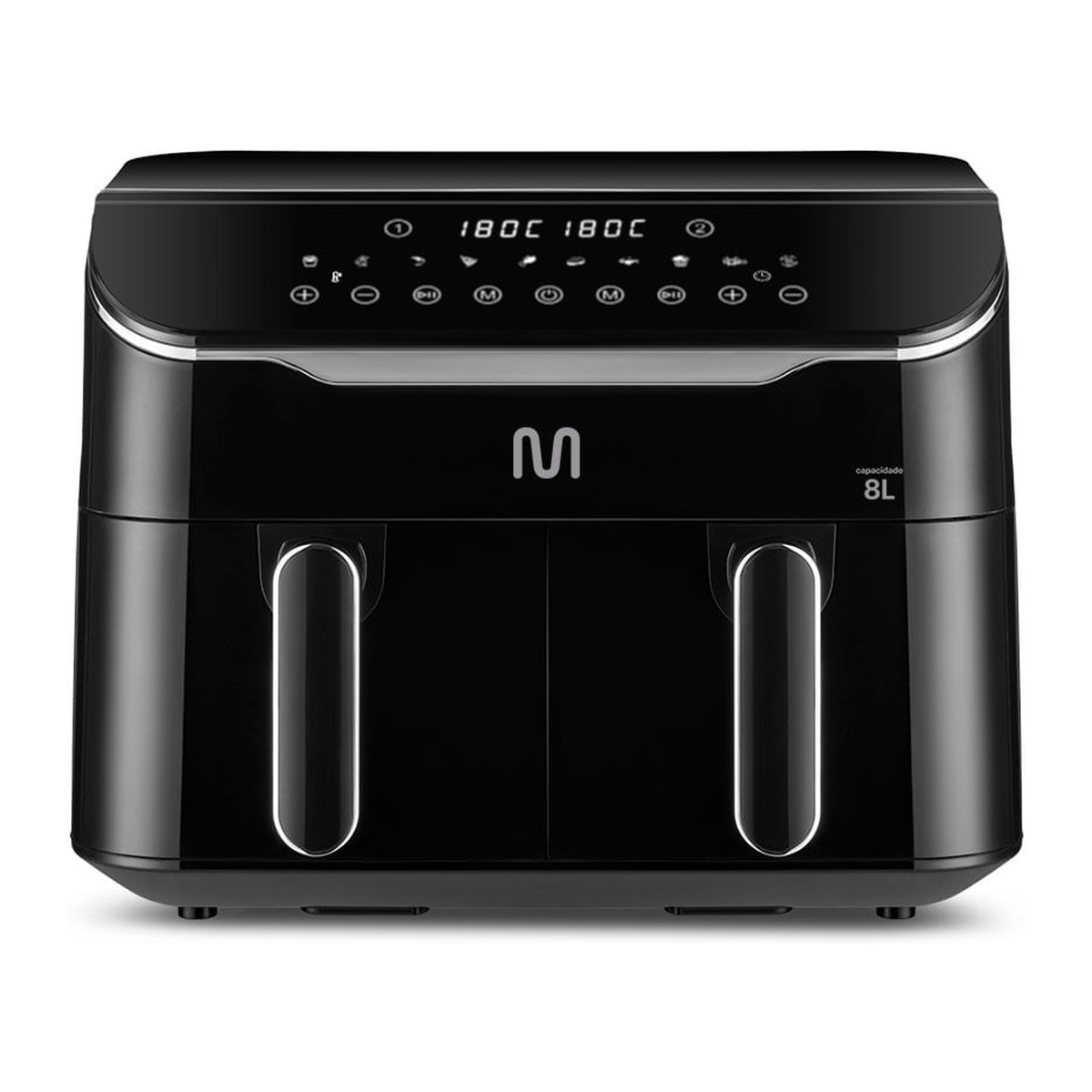 Freidora de aire Multilaser GO219 8 L con 2 gavetas 1800 W Negro