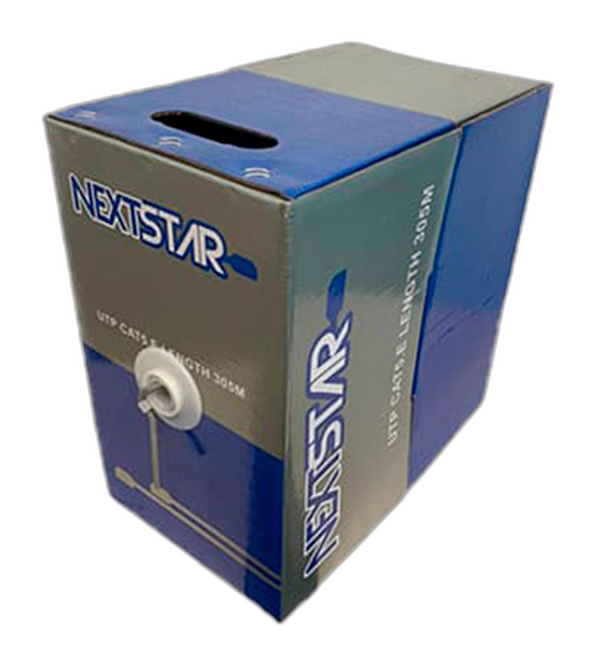 Bobina de cable de red NextStar Cat5E 1000ft gris