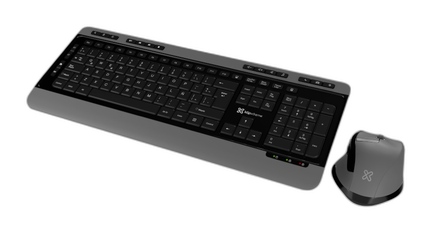 Teclado y mouse inalámbrico Klip Xtreme Magnifik negro/gris