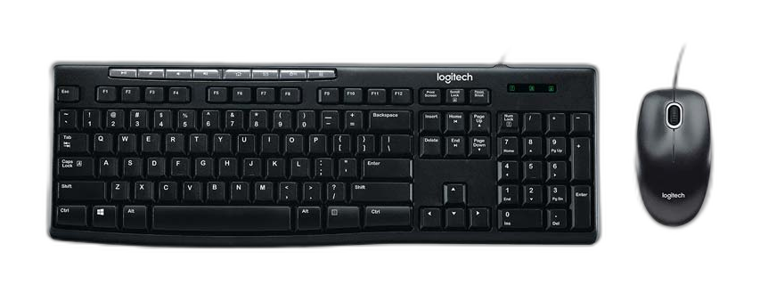 Teclado y mouse Logitech MK200 negro