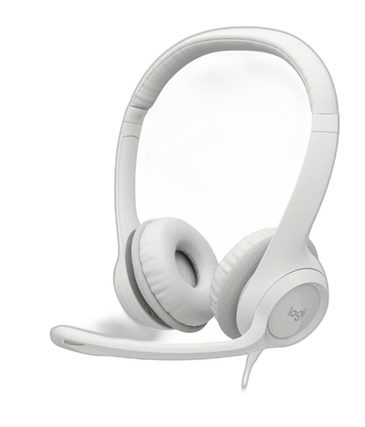 Audífonos Logitech H390 USB con micrófono blanco