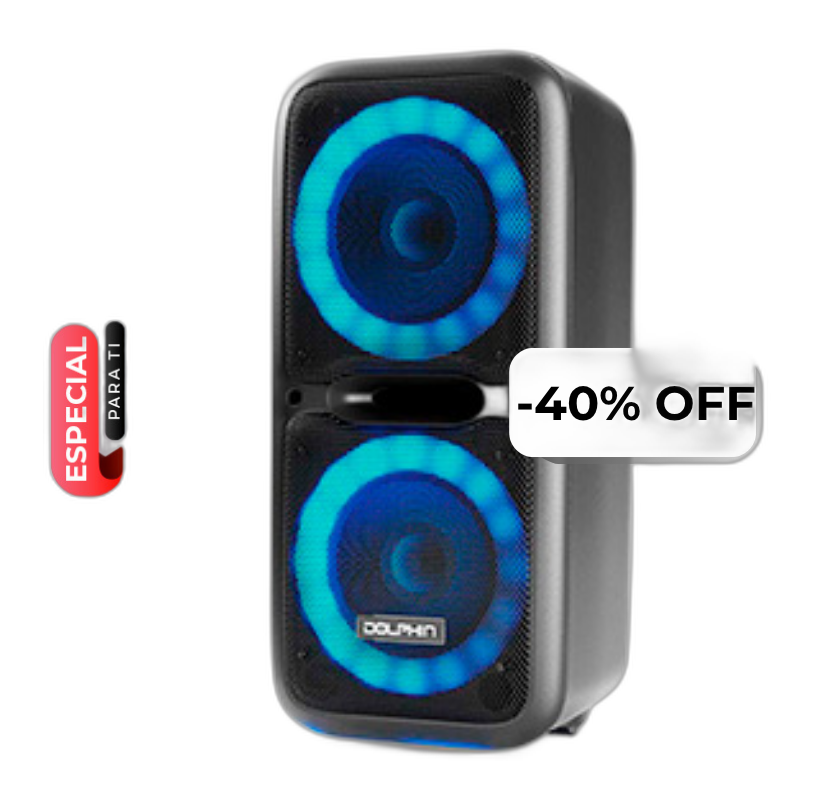 Bocina Bluetooth Dolphin SP-2120RBT Party Speaker 12” 3600W Negro