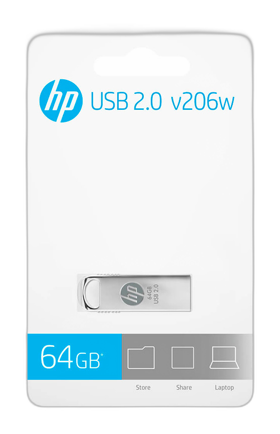 Memoria USB HP v206w 64GB 2.0 plateado