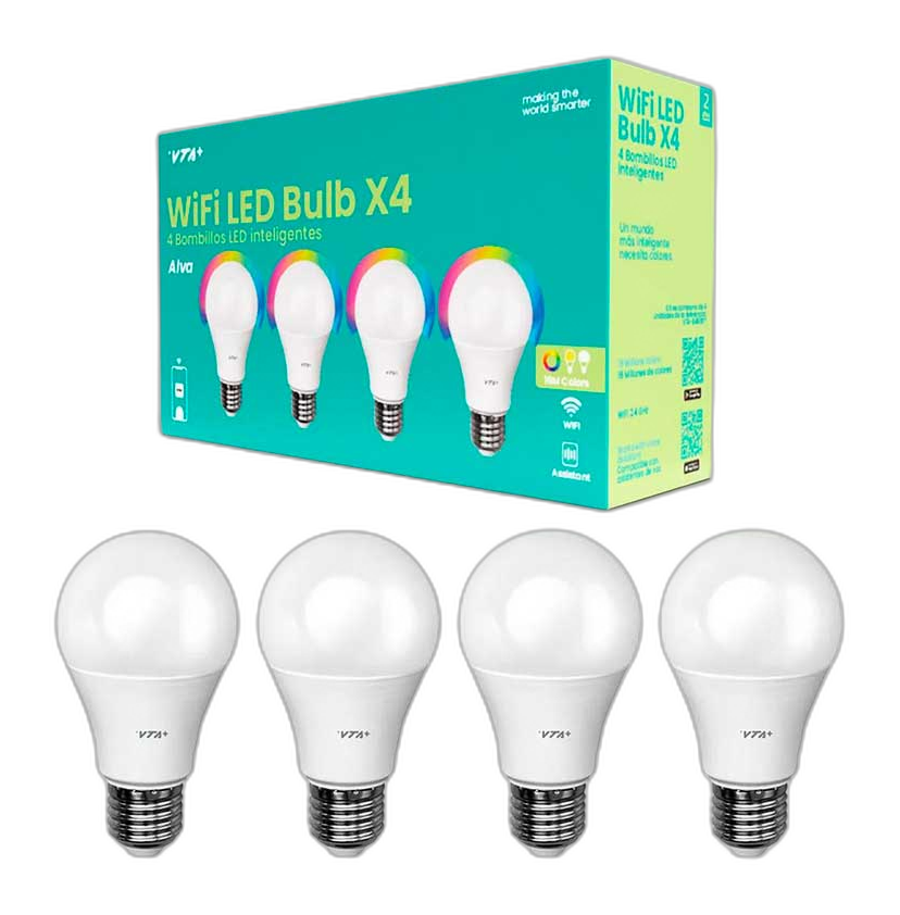 Bombilla LED inteligente VTA Blub E27 RGB 120VAC Wi-Fi 4 pack