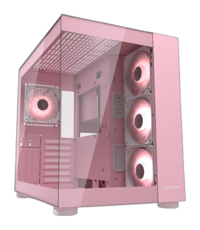 Gabinete Cougar FV150 RGB rosa sin fuente