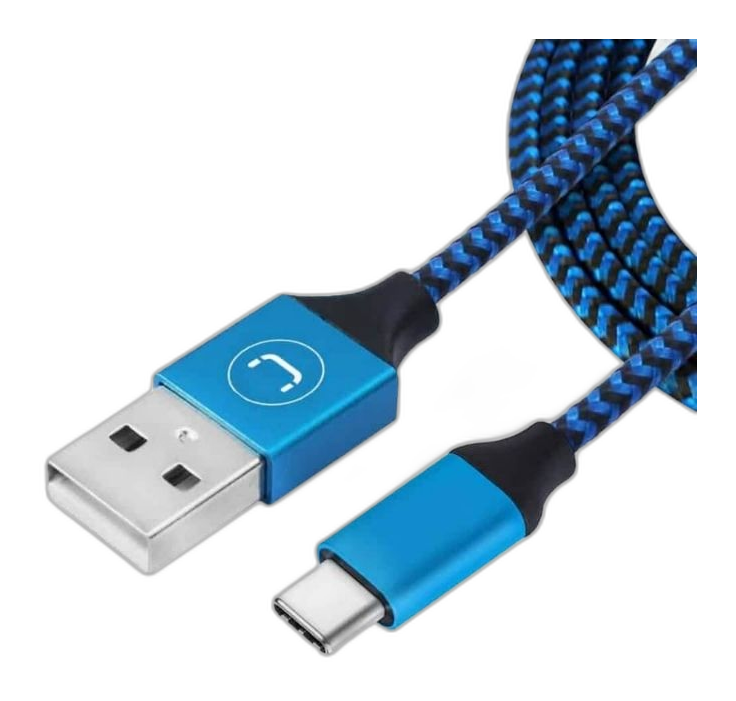 Cable USB a USB-C Unno Tekno CB4061BL 1.5m azul trenzado