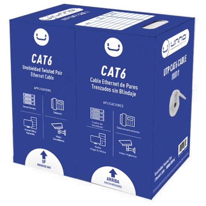 Cable de red Unno Tekno CB4399GY UTP CAT6 305m