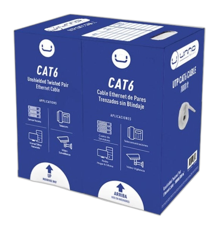 Cable de red Unno Tekno CB4399GY UTP CAT6 305m