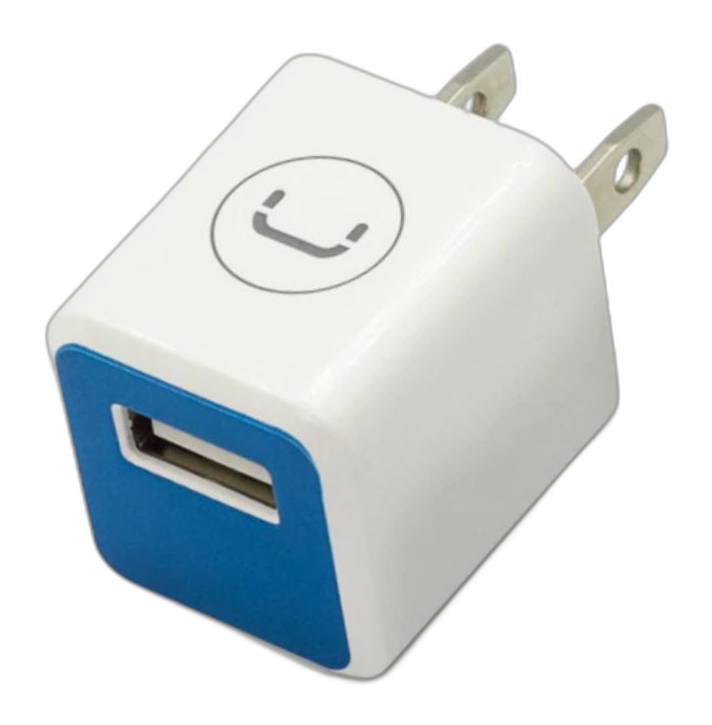Cargador de Pared Unno Tekno PW5051WT USB 1,0A/5V Blanco/Azul