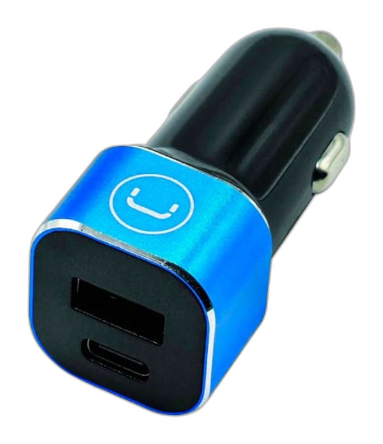 Cargador de coche Unno Tekno PW5025BK Dual USB-C USB-A 28W
