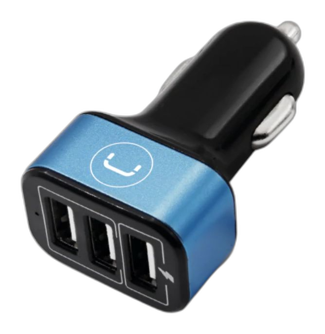 Cargador de coche Unno Tekno PW5022BK triple USB-A 6.0A negro