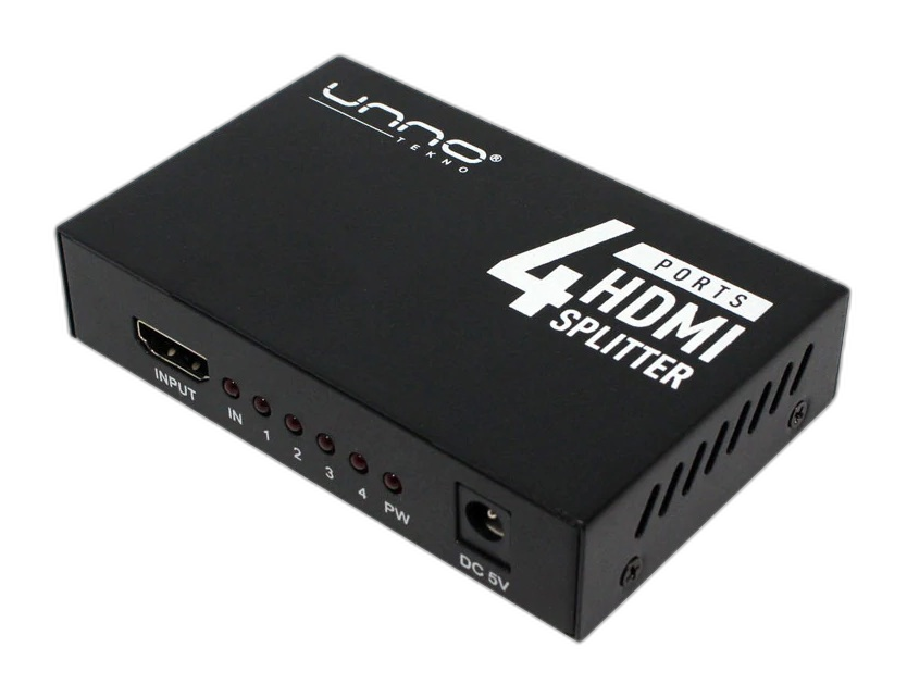Splitter HDMI Unno Tekno HB1205BK 4 puertos 4K
