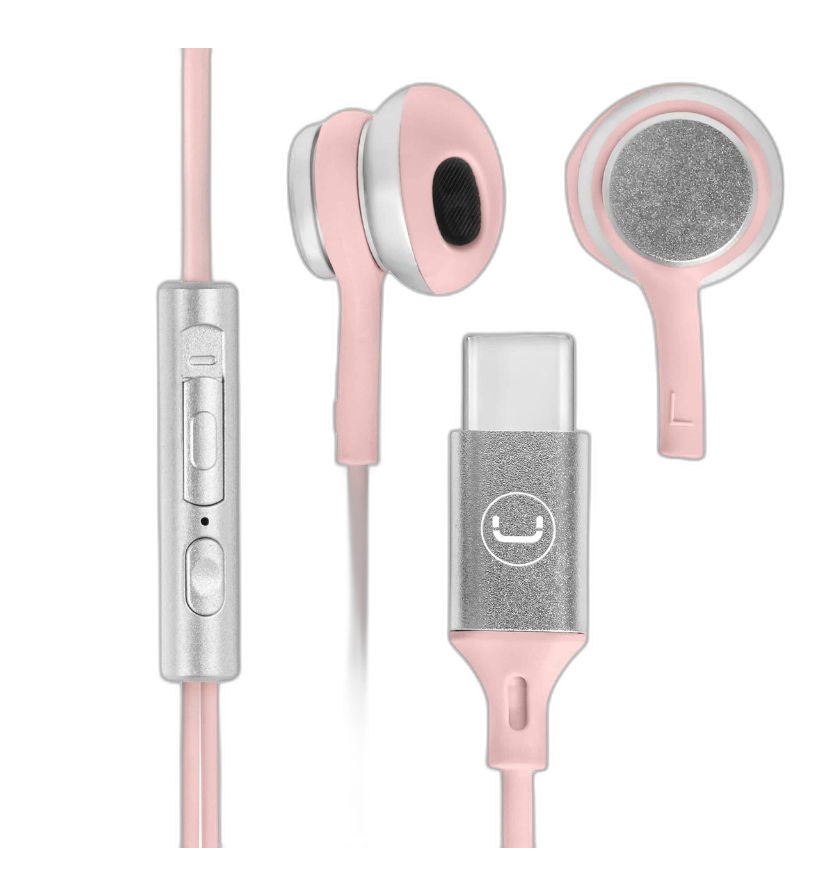 Audífonos in-ear Unno Tekno HS7005PK USB-C rosado
