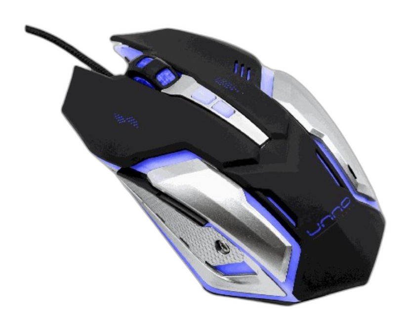 Mouse gaming Unno Tekno Brave óptico 2400DPI negro