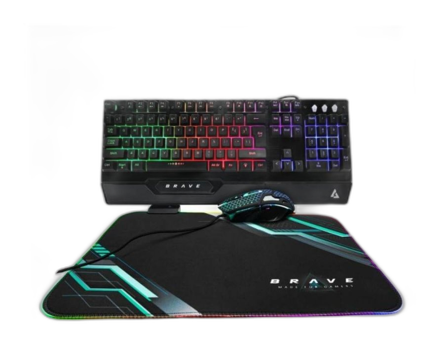 Teclado y mouse gaming Unno Tekno Brave negro USB