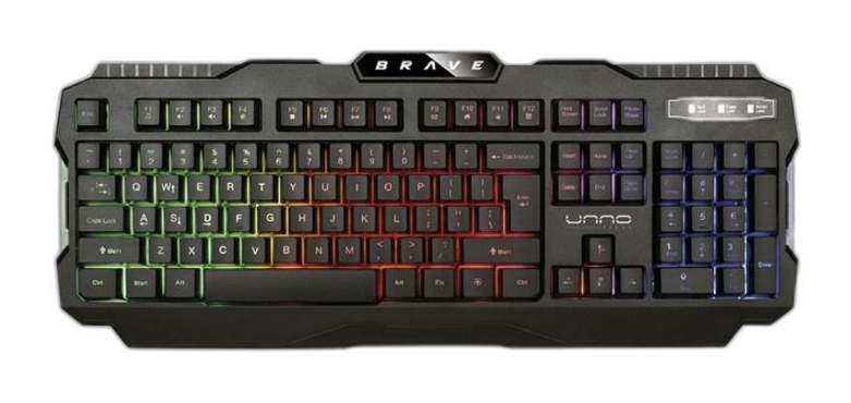Teclado gaming Unno Tekno Brave USB negro
