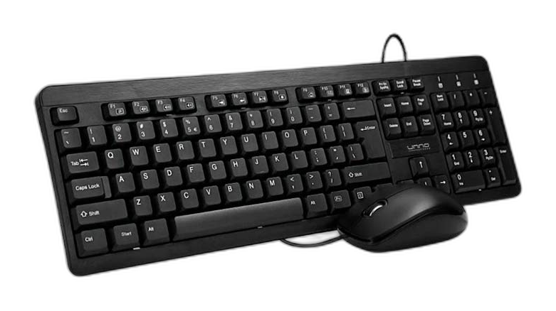 Teclado y mouse Unno Tekno Klass USB negro