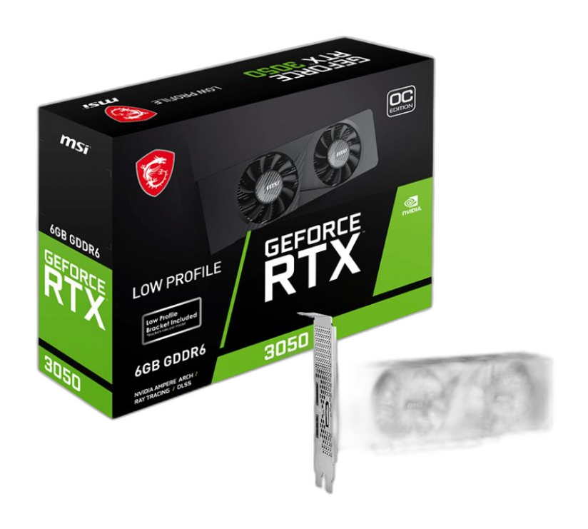 Tarjeta de Video 6GB GDDR6 MSI GeForce RTX 3050 LP OC HDMI DP PCIe 4.0