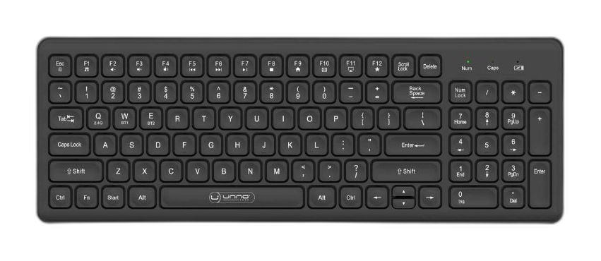 Teclado inalámbrico Unno KeyPro KB6766BK negro