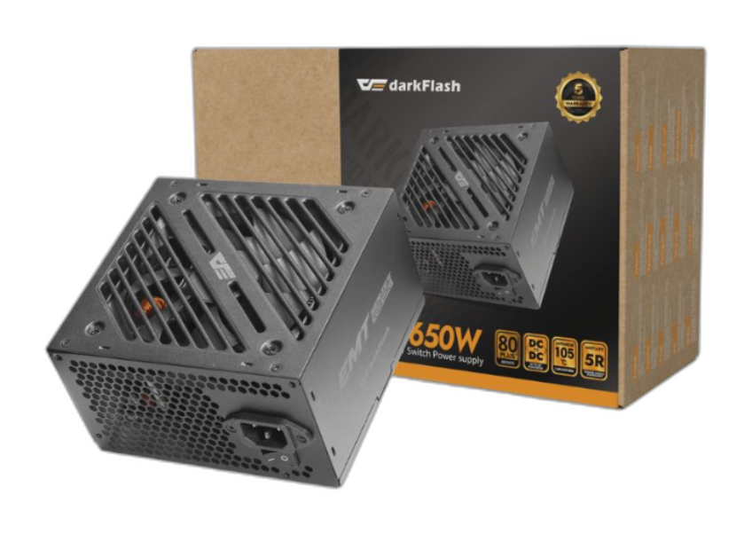 Fuente de poder DarkFlash EMT 850W 80 Plus bronce negra