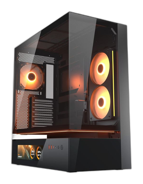 Torre gaming Cougar CFV235 Vision ATX negro sin fuente