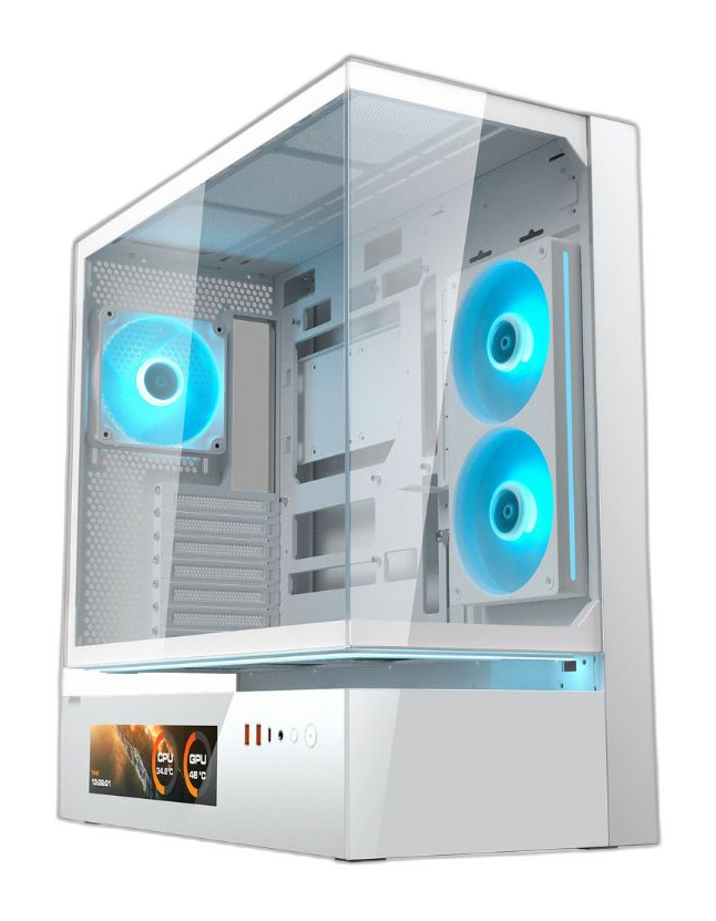 Torre gaming Cougar CFV235 Vision Media ATX blanco