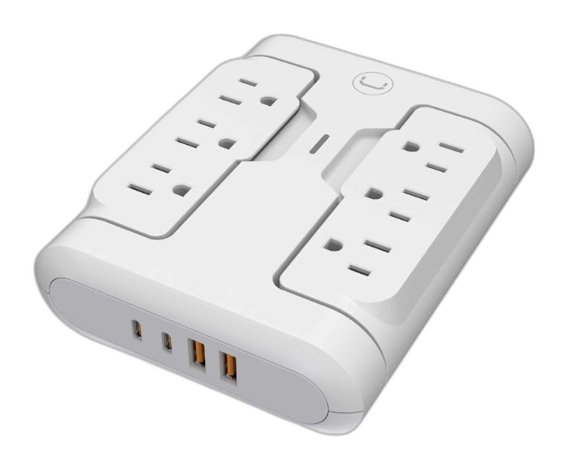 Regleta de pared con protector de sobretensión Unno Tekno PW5086WT