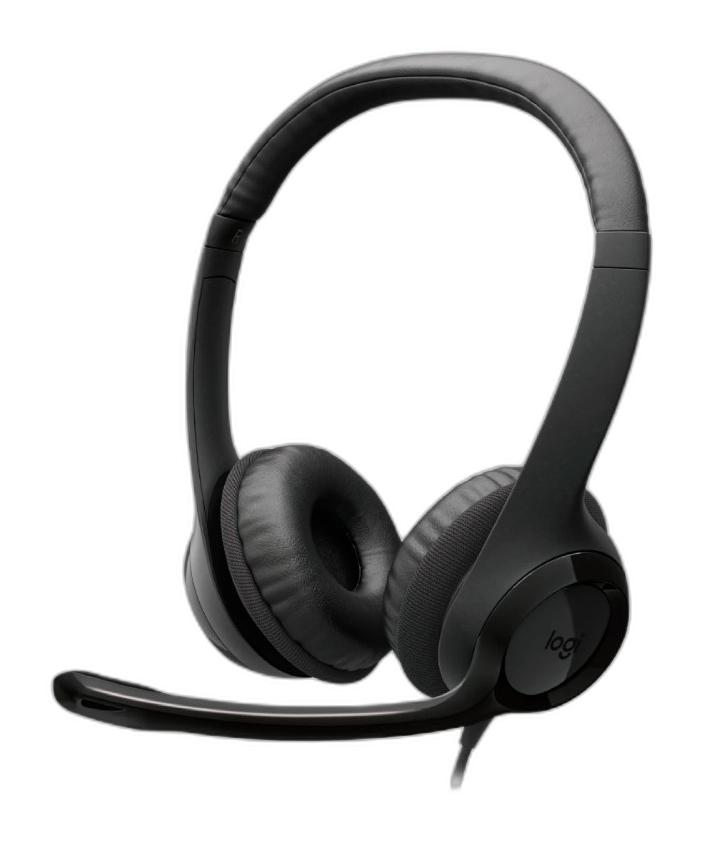 Audífonos Logitech H390 USB-C con micrófono negro