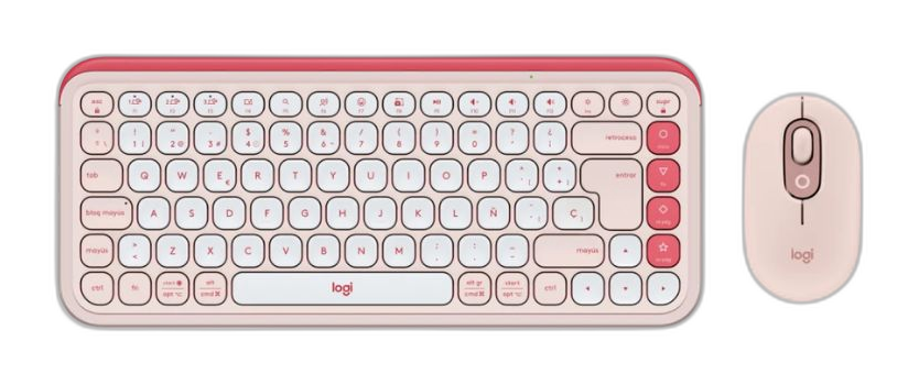 Teclado y mouse inalámbrico Logitech Pop Icon rosa