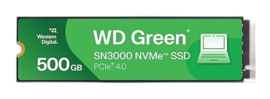 Unidad SSD M.2 2280 500GB Western Digital Green SN3000 NVMe PCIe Gen4 x4