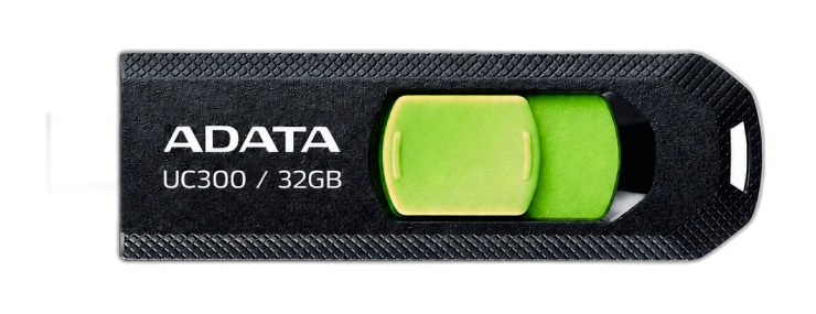 Memoria USB ADATA 32 GB UC300 3.2 Negro con Verde