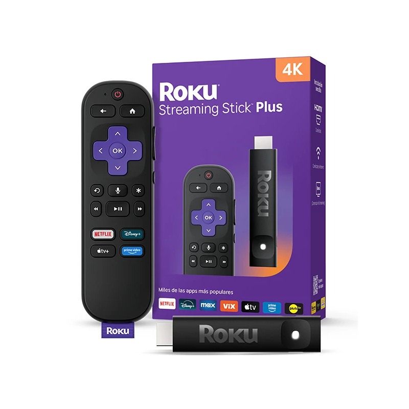 Dispositivo Roku Streaming Stick Plus 3830S2 4K HDR Wi-Fi control por
