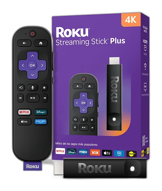 Dispositivo Roku Streaming Stick Plus 3830S2 4K HDR Wi-Fi control por