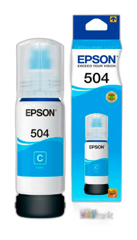 Botella de Tinta Epson T504 Cian 70ml