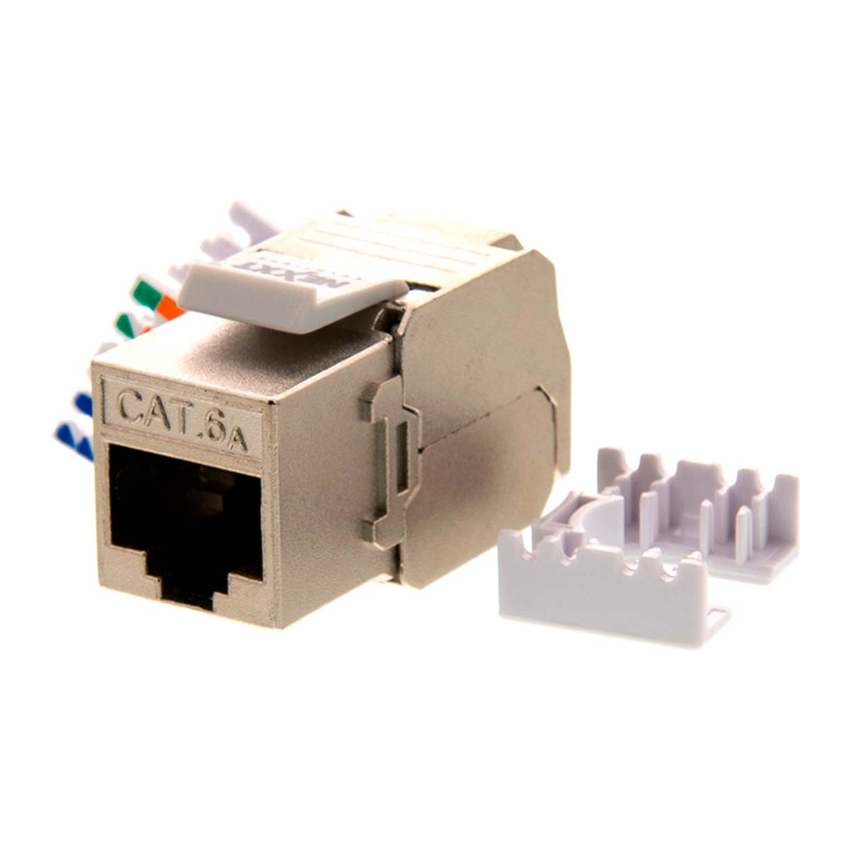 Módulo keystone Nexxt Solutions Cat6A blindado RJ45 Plateado